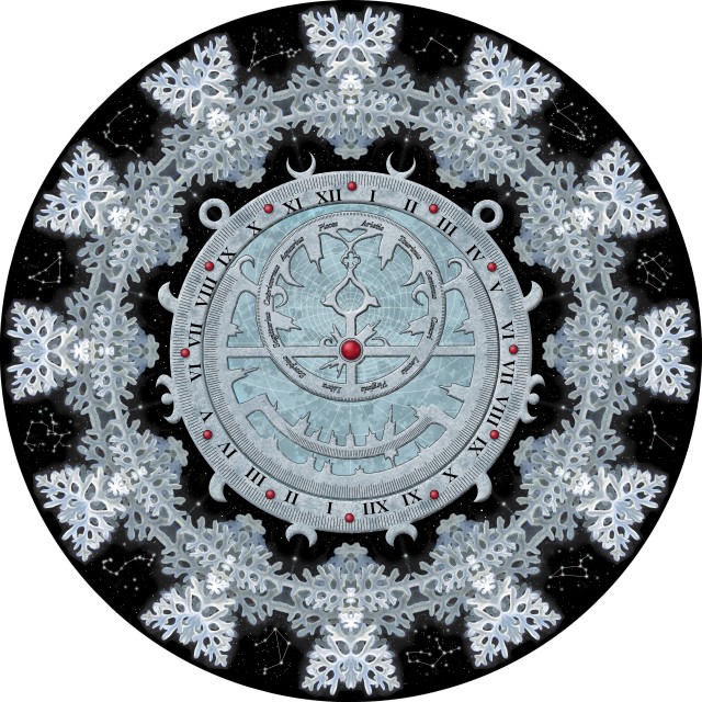 Astrolabe  Mandala. botanical mandala
