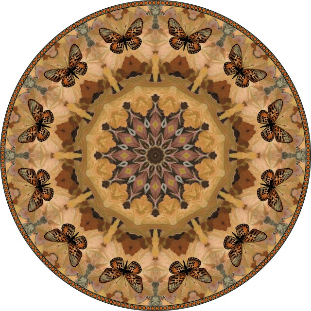 Autumn Butterflies. botanical mandala