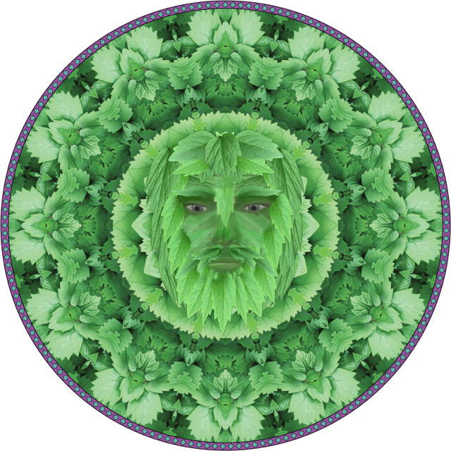 Green Man Mandala. botanical mandala