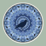 Blue Hydrangea Crow, mandala art